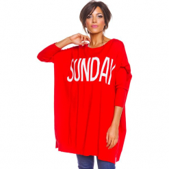 Sweter "Lisa" w kolorze czerwonym. Czerwone swetry oversize damskie marki So Cachemire, s. W wyprzedaży za 173,95 zł.