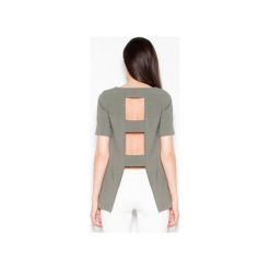 Bluzka VT006 Oliwka. Zielone bluzki damskie Venaton, xl, bez wzorów, bez kołnierzyka, bez rękawów. Za 119,00 zł.