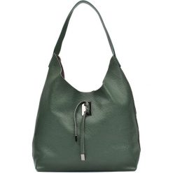 Shopper bag damskie: Skórzana torebka w kolorze zielonym – (S)41 x (W)44 x (G)11 cm