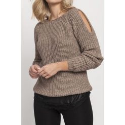 RAGLANOWY SWETER, SWE126 MOCCA. Swetry damskie Lanti, bez wzorów, bez rękawów, bez kaptura. Za 158,00 zł.