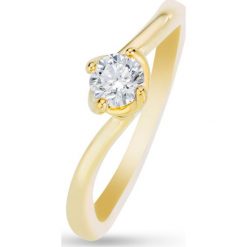 Wspaniały Pierścionek Złoty - złoto 585, Brylant 0,33ct. Żółte pierścionki damskie W.KRUK, z brylantem, złote. Za 5990,00 zł.