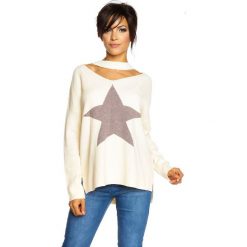 Sweter "Love" w kolorze beżowym. Brązowe swetry damskie So Cachemire, bez wzorów, z wełny, bez rękawów, bez kaptura. W wyprzedaży za 119,95 zł.