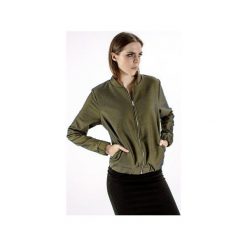 Bomber jacket z prążkowanej tkaniny Khaki. Zielone bluzy damskie marki Sthorm, s, bez wzorów, z bawełny, bez rękawów, bez kaptura. Za 359,00 zł.