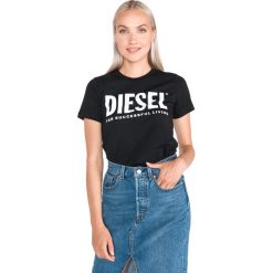 Diesel T-Sily-Wx Koszulka Czarny. Czarne koszulki damskie Diesel, xs, z nadrukiem, z bawełny, bez kołnierzyka. Za 194,95 zł.