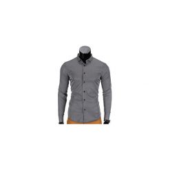 KOSZULA MĘSKA ELEGANCKA Z DŁUGIM RĘKAWEM K349 - CZARNA. Czarne koszule męskie marki Ombre Clothing, m, z bawełny, z klasycznym kołnierzykiem, z długim rękawem. Za 39,00 zł.