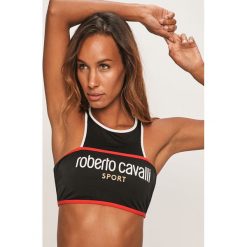 Roberto Cavalli Sport - Biustonosz kąpielowy. Czarne stroje kąpielowe damskie Roberto Cavalli Sport, s, z nadrukiem, z elastanu, sportowe. W wyprzedaży za 339,90 zł.