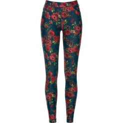 Jegginsy w kwiatowy deseń bonprix czerwony z nadrukiem. Niebieskie jeansy damskie bonprix. Za 79,99 zł.