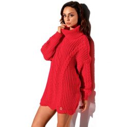 Sweter oversize z golfem - malina, Uniwersalny. Sukienki damskie uniwersalny. Za 149,99 zł.