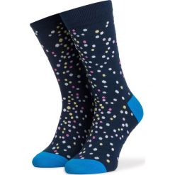 Skarpety Wysokie Męskie DOTS SOCKS - DTS-SX-150-X Granatowy. Niebieskie skarpetki męskie Dots Socks, bez wzorów, z elastanu. Za 19,90 zł.