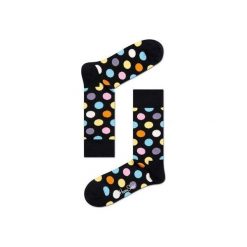 Skarpetki Happy Socks - Big Dot (BD01-099). Szare skarpetki męskie marki Happy Socks, w kolorowe wzory, z bawełny. Za 34,90 zł.