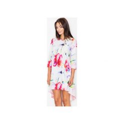 Sukienka M497 Wzór 7. Sukienki damskie FIGL, xl, bez wzorów, z tkaniny, z okrągłym kołnierzem, bez rękawów. Za 149,00 zł.