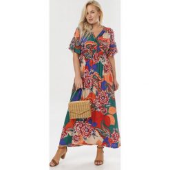 Granatowo-Czerwona Sukienka Pherosise. Niebieskie sukienki damskie Born2be, na lato, xl, bez wzorów, bez kołnierzyka, bez rękawów. W wyprzedaży za 54,99 zł.