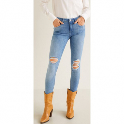 Mango - Jeansy push-up Kimi. Niebieskie rurki damskie marki Mango, z elastanu. Za 119,90 zł.