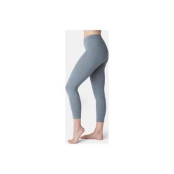 Legginsy 7/8 Slim Gym & Pilates FIT+500 damskie. Niebieskie legginsy damskie DOMYOS, m, bez wzorów, z elastanu. Za 34,99 zł.