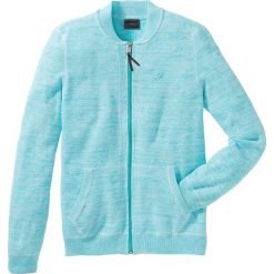 Kardigany męskie: Sweter rozpinany Regular Fit bonprix morsko-biały melanż