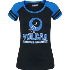 Star Trek Vulcan Science Academy Koszulka damska czarny/niebieski. Czarne t-shirty damskie marki Star Trek, s, z nadrukiem, retro, z okrągłym kołnierzem. Za 62,90 zł.