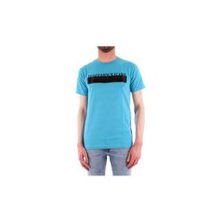 T-shirty z krótkim rękawem Trussardi 52T00241-1T001675. Niebieskie t-shirty męskie Trussardi, s, bez wzorów, bez kołnierzyka, krótkie. Za 125,65 zł.