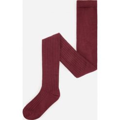 Prążkowane rajstopy z bawełną organiczną - Bordowy. Czerwone rajstopy damskie Reserved, bez wzorów. Za 19,99 zł.