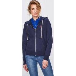 Polo Ralph Lauren - Bluza. Niebieskie bluzy damskie z kieszeniami marki Polo Ralph Lauren, s, z bawełny, z kapturem. Za 579,90 zł.