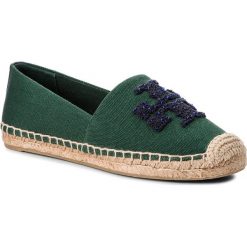 Espadryle TORY BURCH - Elisa Logo Flat Espadrille 38031 Norwood/Perfect Navy 304. Zielone półbuty damskie Tory Burch, ze skóry, na płaskiej podeszwie. W wyprzedaży za 459,00 zł.