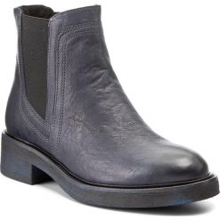Sztyblety ANN MEX - 8263 05TOP Granat. Niebieskie botki damskie Ann Mex, na imprezę, ze skóry, bez obcasa, bez zapięcia. W wyprzedaży za 269,00 zł.