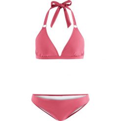 Stroje dwuczęściowe damskie: Bikini z ramiączkami wiązanymi na szyi (2 części) bonprix jeżynowy
