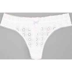 Bawełniane stringi - Biały. Białe stringi damskie Reserved, s, bez wzorów, z bawełny. Za 29,99 zł.