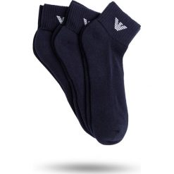 SKARPETY 3-PACK EMPORIO ARMANI. Niebieskie skarpetki męskie Emporio Armani, bez wzorów, z materiału. Za 99,00 zł.
