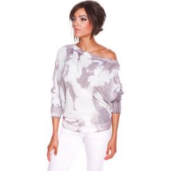 Sweter "Charlie" w kolorze biało-ciemnofioletowym. Białe bez kategorii marki 100% Maille, s, z dekoltem w łódkę. W wyprzedaży za 129,95 zł.