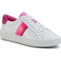 Sneakersy MICHAEL MICHAEL KORS - Irving Stripe Lace Up 43S0IRFS3E Neon Pink. Białe półbuty damskie MICHAEL Michael Kors, na co dzień, bez wzorów, ze skóry ekologicznej, bez obcasa, na płaskiej podeszwie, bez zapięcia. Za 739,00 zł.