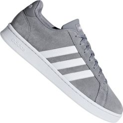 Szare Buty adidas Grand Court M F36412. Szare buty sportowe męskie Adidas, na wiosnę, ze skóry, z paskami. W wyprzedaży za 329,00 zł.