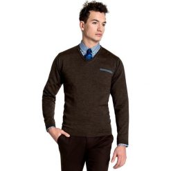 Sweter Dario SWK000023. Pomarańczowe swetry klasyczne męskie marki Giacomo Conti, m, z wełny, eleganckie. Za 229,00 zł.
