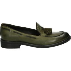 Mokasyny - GLOBAL04 P MU. Szare mokasyny damskie Venezia, ze skóry. Za 379,00 zł.