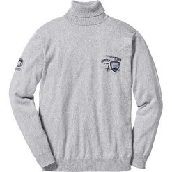 Swetry męskie: Sweter z golfem Regular Fit bonprix jasnoszary melanż