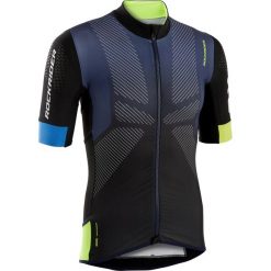 Koszulka na rower MTB XC MARATHON. Niebieskie koszulki męskie ROCKRIDER, m, bez wzorów, z elastanu, bez kołnierzyka, bez rękawów, długie, na fitness i siłownię. Za 169,99 zł.
