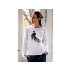 Bluzy damskie: WOLF bluza oversize biała