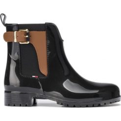 Tommy Hilfiger Kalosze Czarny. Czarne kalosze damskie TOMMY HILFIGER, bez wzorów, z materiału. Za 364,95 zł.
