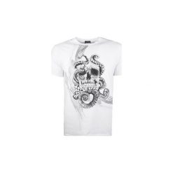 T-shirty z krótkim rękawem Roberto Cavalli S01GC0532. Białe t-shirty męskie Roberto Cavalli, s, bez wzorów, bez kołnierzyka, krótkie. Za 249,00 zł.