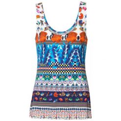 Desigual Koszulka Bez Rękawów Damska Ts Georgina Xs Wielokolorowa. Szare koszulki damskie Desigual, xs, bez wzorów, z okrągłym kołnierzem, bez rękawów. Za 149,00 zł.