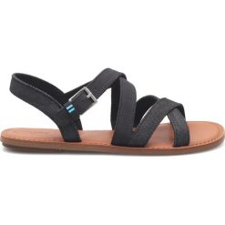 TOMS Sicily Sandały Czarny. Czarne sandały damskie Toms, w paski, z materiału, bez obcasa, z paskami. Za 300,95 zł.