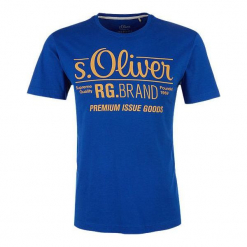 S.Oliver T-Shirt Męski M Niebieski. Niebieskie t-shirty męskie z nadrukiem S.Oliver, m. Za 39,90 zł.