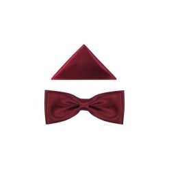 Bordowa mucha męska SLIM z poszetką B51. Czerwone muszki męskie Modini Moda Męska, na co dzień, bez wzorów, z tkaniny, eleganckie. Za 45,00 zł.