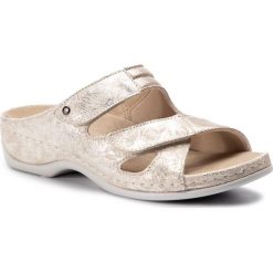 Klapki BERKEMANN - Janna 01027 Gold/Glam Flower 708. Żółte klapki damskie Berkemann, ze skóry. W wyprzedaży za 299,00 zł.