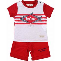 T-shirty chłopięce z nadrukiem: 2-częściowy zestaw w kolorze czerwono-białym