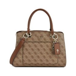 Guess Kathryn Girlfriend Satchel Brown Torebka Damska. Brązowe torebki klasyczne damskie marki Guess, z aplikacjami, eleganckie, bez dodatków. Za 0,00 zł.