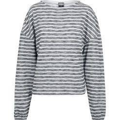 Bluzy damskie: Urban Classics Ladies Oversize 2-Tone Stripe Pullover Bluza damska odcienie szarego/biały