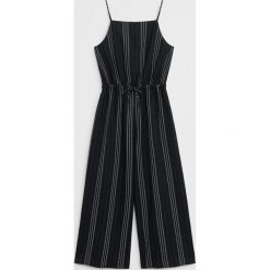 Mango Kids - Kombinezon dziecięcy Jack 116-164 cm. Czarne kombinezony dziewczęce Mango Kids, bez wzorów, z bawełny, z długim rękawem, długie. Za 119,90 zł.