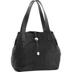 Skórzana torebka "Acacia" w kolorze czarnym - 30 x 26 x 16 cm. Czarne torebki klasyczne damskie ORE10, w paski, ze skóry. W wyprzedaży za 265,95 zł.