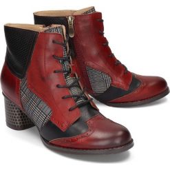 MANITU 962067-4 rot/schwarz, botki damskie. Botki damskie Manitu, na zimę, z polaru, bez obcasa, na obcasie, na zamek. Za 449,90 zł.