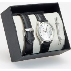 Zegarek ze skórzanymi paskami - Czarny. Czarne zegarki męskie Reserved. W wyprzedaży za 49,99 zł.